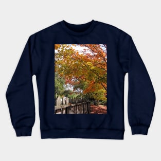 Autumn Trees and Picket Fence Crewneck Sweatshirt